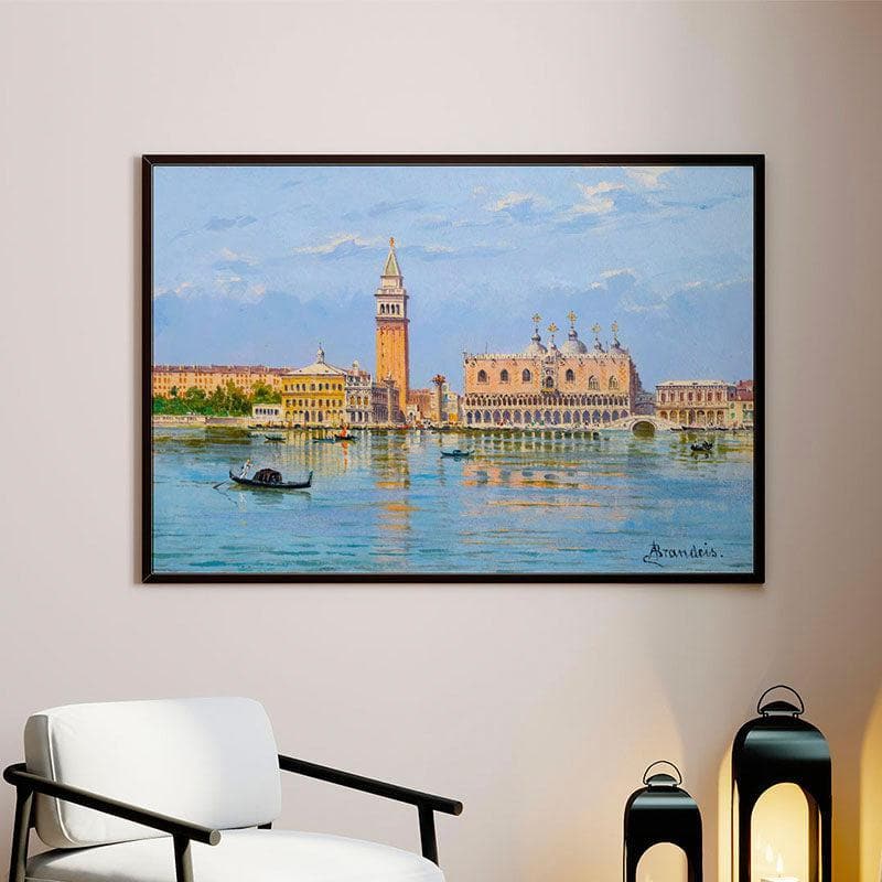 The Molo Venice Canvas Wall Painting - Black Frame