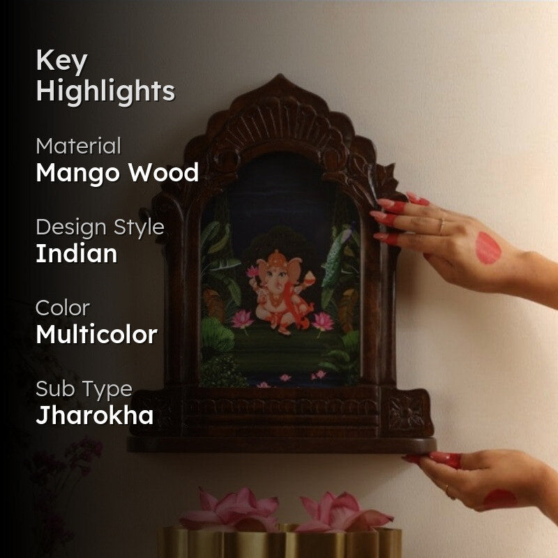 Sri Vinayaka Mango Wood Wall Accent media 2