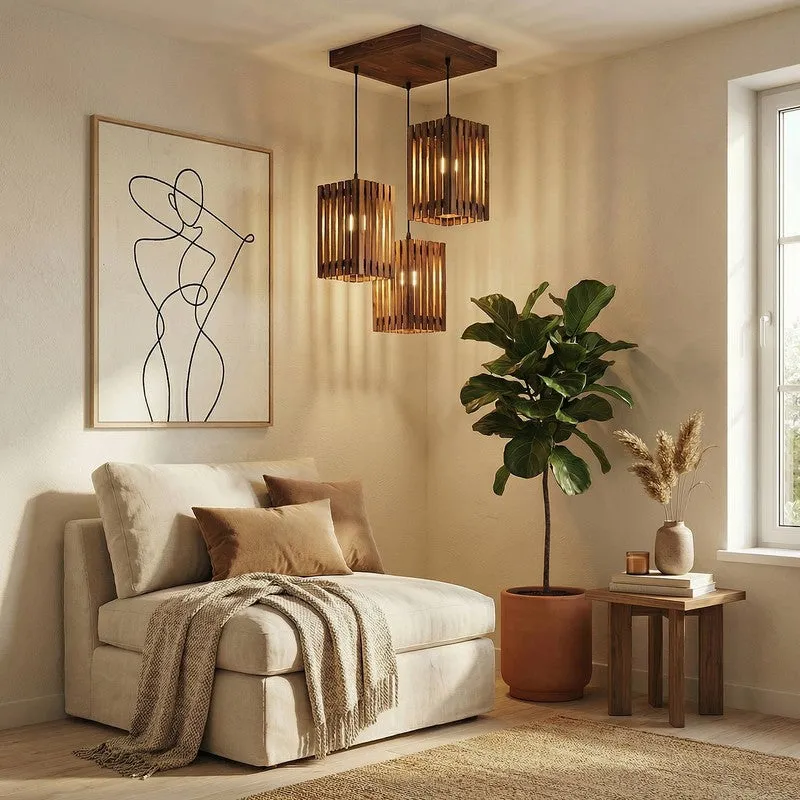 CageCraft Wooden Ceiling Lmap - Brown media 3