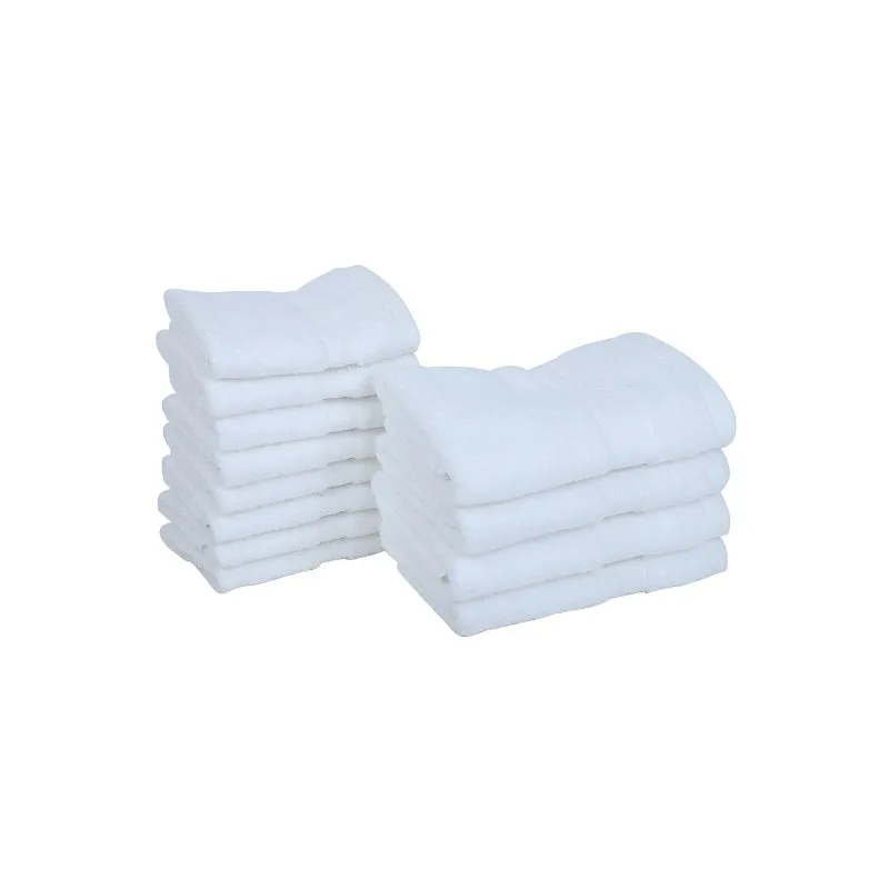 Miorah Hand & Face Towel Combo (White) - Set Of Twelve media 3