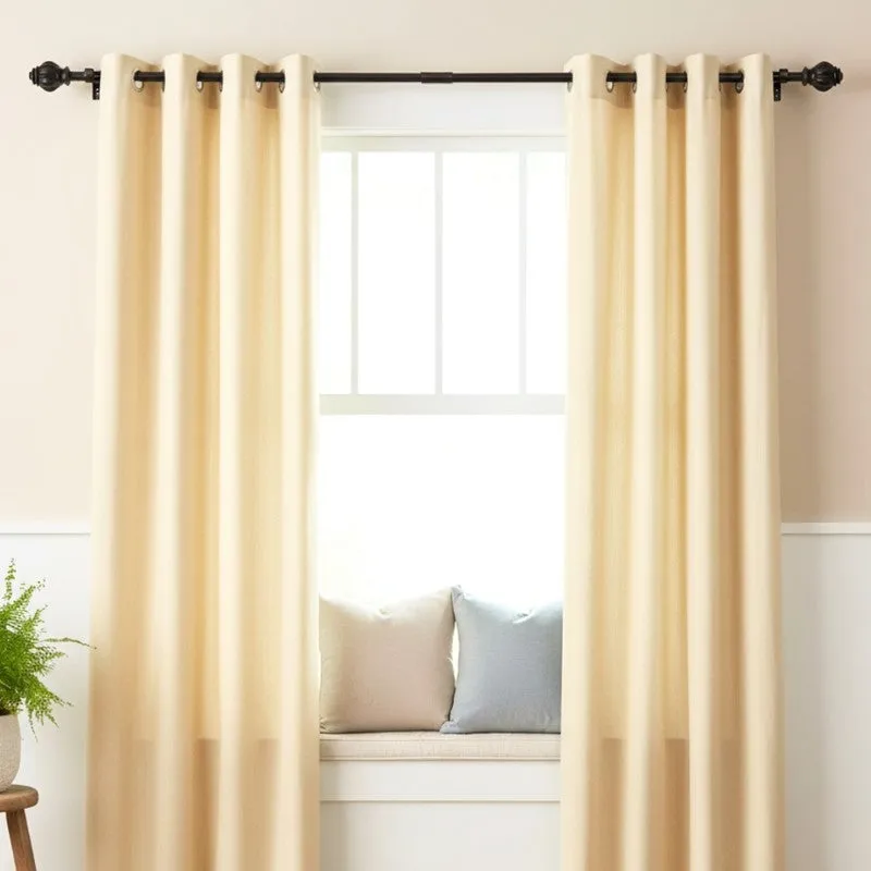 Edge Etch Extendable 1" Single Curtain Rod With Round Finial & Brackets media 4