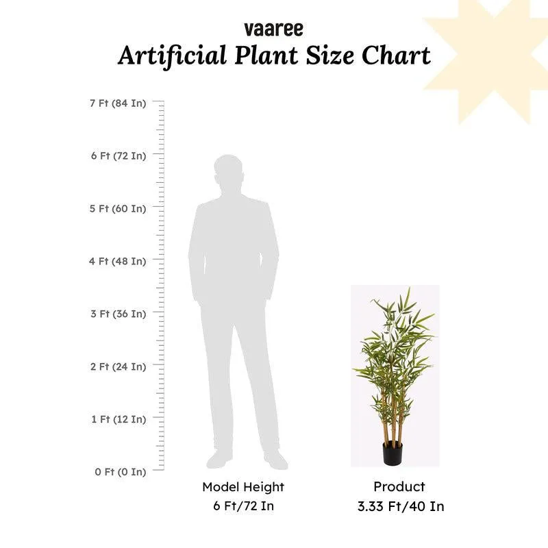 Bombillo Artificial Golden Bamboo With Black Plastic Pot - 3 Feet media 7