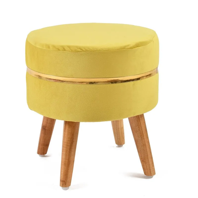 Classic Solid Velvet Ottoman - Yellow media 3