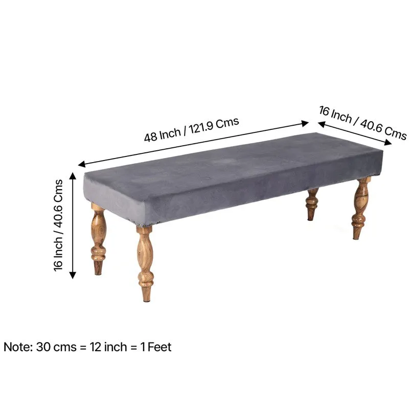 Avaro Sheesham Wooden Bench with Stools (Grey) - Three Piece Set media 10