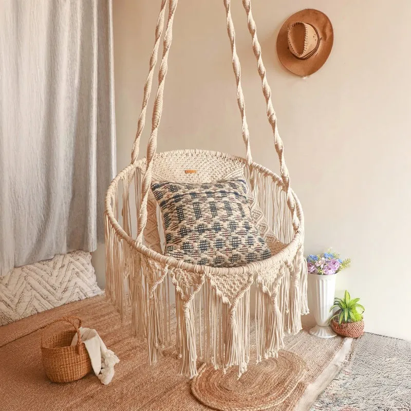 Boho Chic Macrame Swing Chair media 4
