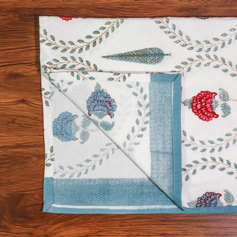 Desert Bloom Cotton BathTowel - Blue & White media 6