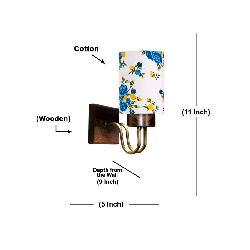 Gilded Arch Cotton Wall Lamp - White,Blue media 7