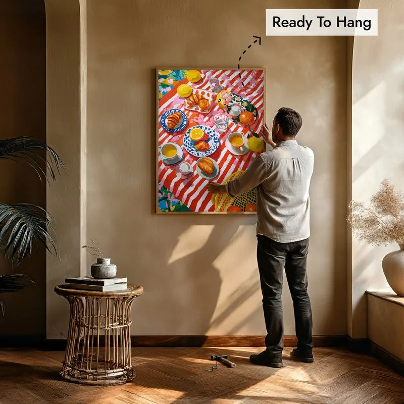 Picnella Canvas Wall Painting With Brown Frame media 8