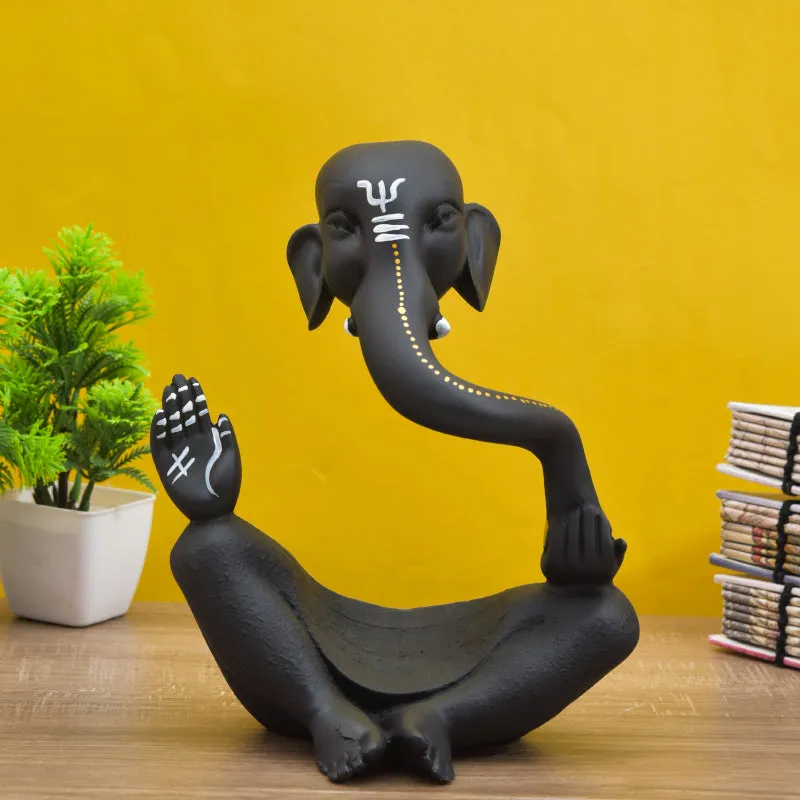 Ganapati Resin Idol - Black media 1