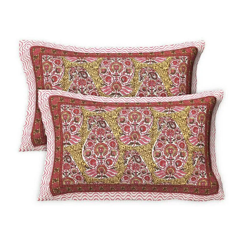Floray Cotton Bedsheet (Maroon,White) - 240 TC media 6