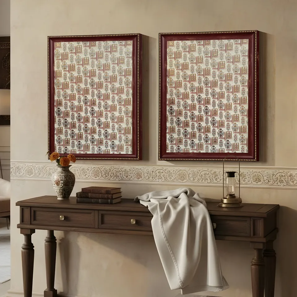 Traditional Wall Painting With Frame - Set Of Two media 6