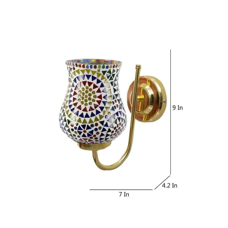 Galora Mandala Goblet Glass & Metal Wall Lamp media 5