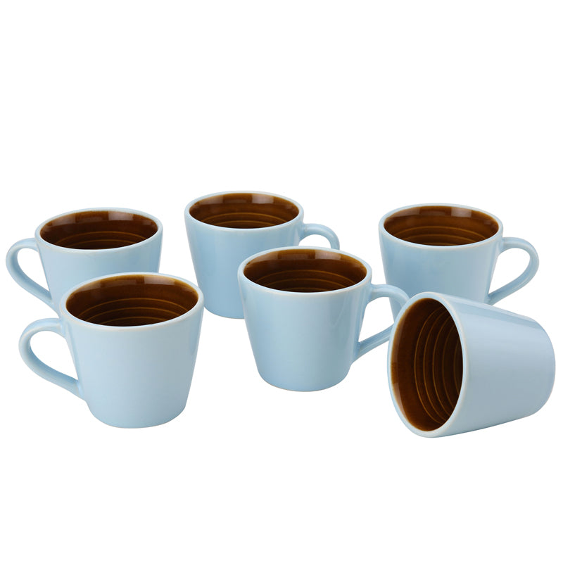 Karvaa Ceramic Tea Cup (175 mL Each)/Arctic Blue)-  Set of Six media 3