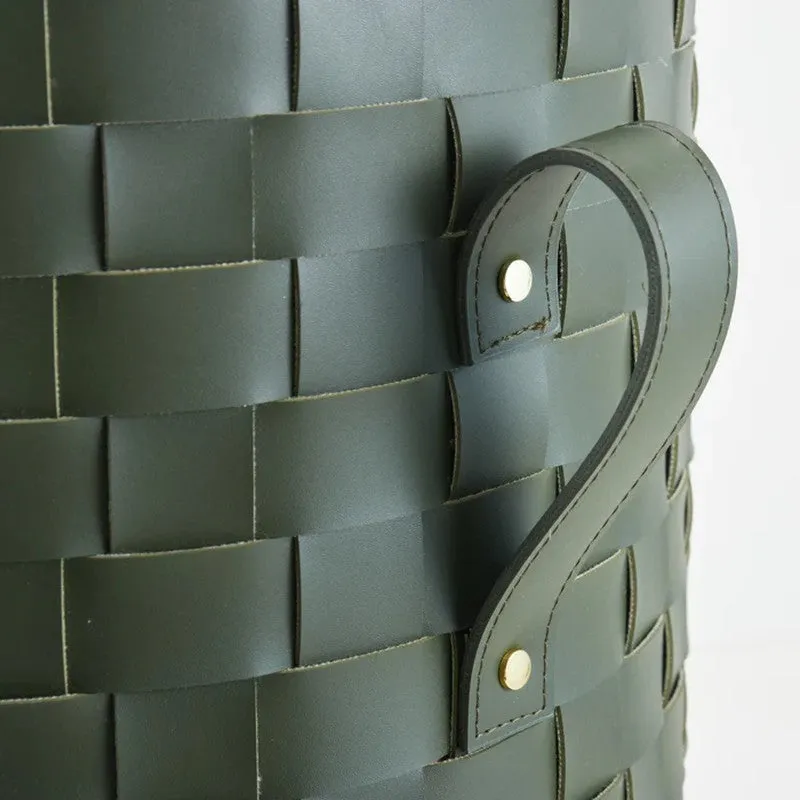Aurelia Faux Leather Laundry Basket - Green media 7