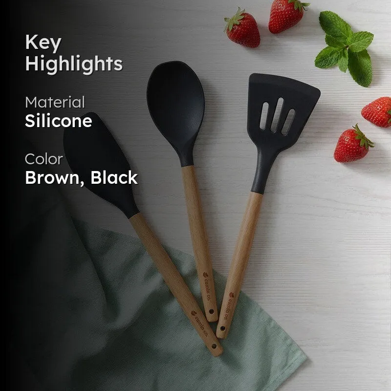Cumin Co CulinaCraft Silicone Cooking Utensils - Set Of Three media 2