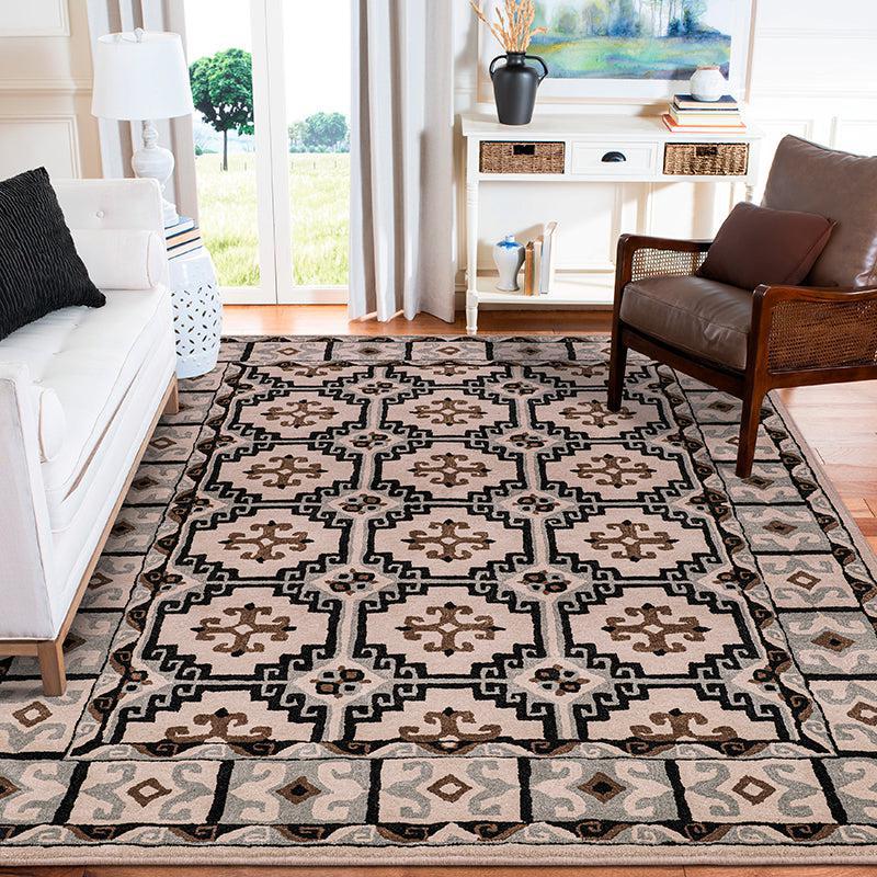 Gamling Ethnic Wool & Nylon Carpet - Black media 3
