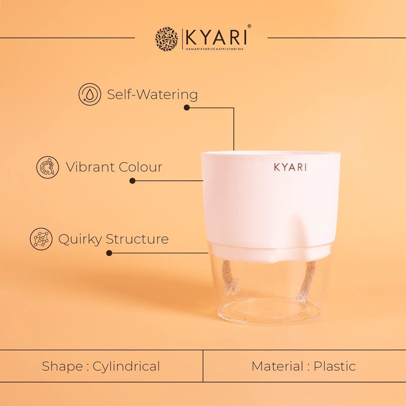 Kyari Viridian Plastic Self-Watering Pot (Multicolor) - Set Of Six media 4
