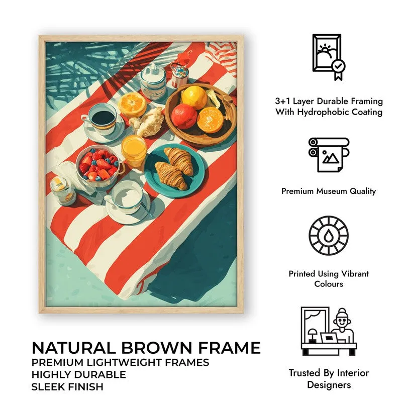 Brunch Bloom Canvas Wall Painting - Brown Frame media 10