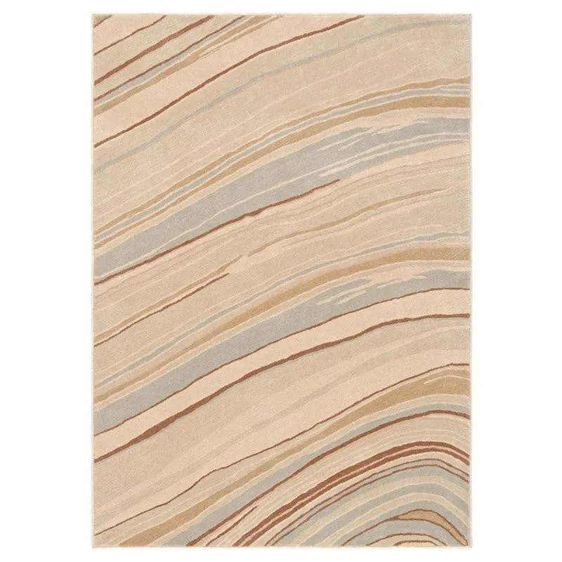 Thoth Hand Tufted Abstract Wool & Nylon Carpet - Taupe media 1