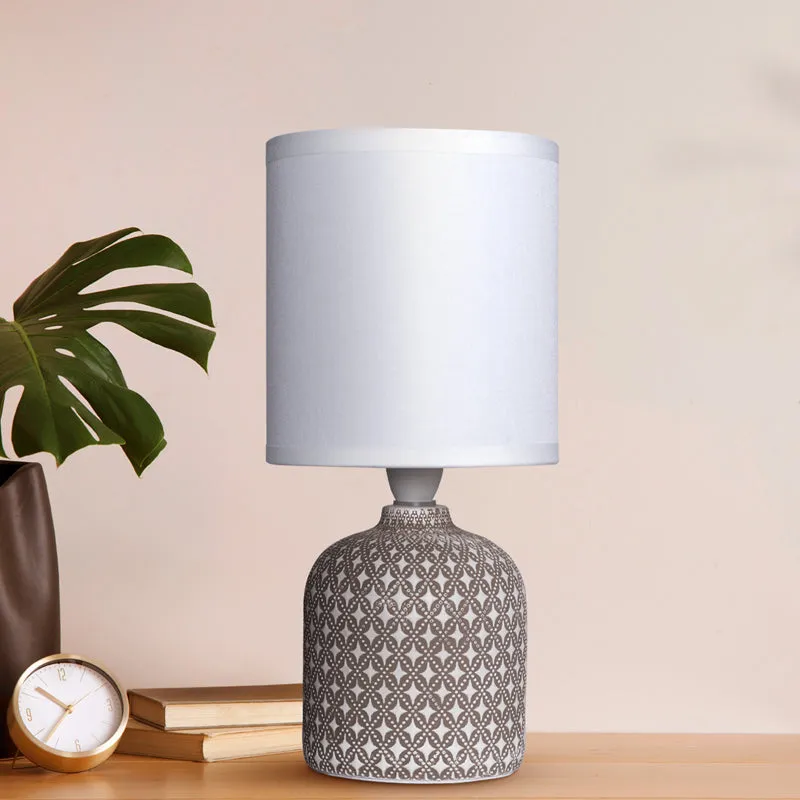 Moroccan Mist Concrete LED Fabric Table Lamp - Grey,White media 2