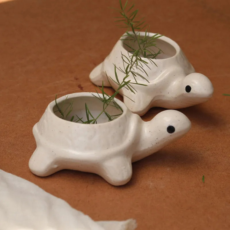 Bunny & Turtle Race Planter - Set Of Two media 3