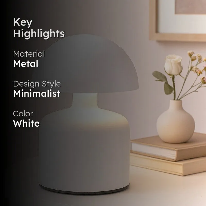 NovaLite Mushroom Metal Table Lamp - White media 2