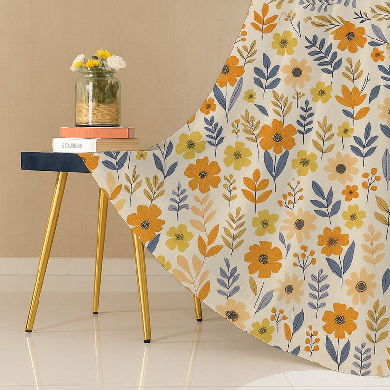 PetalPop Cotton Curatain - Orange,Blue media 4
