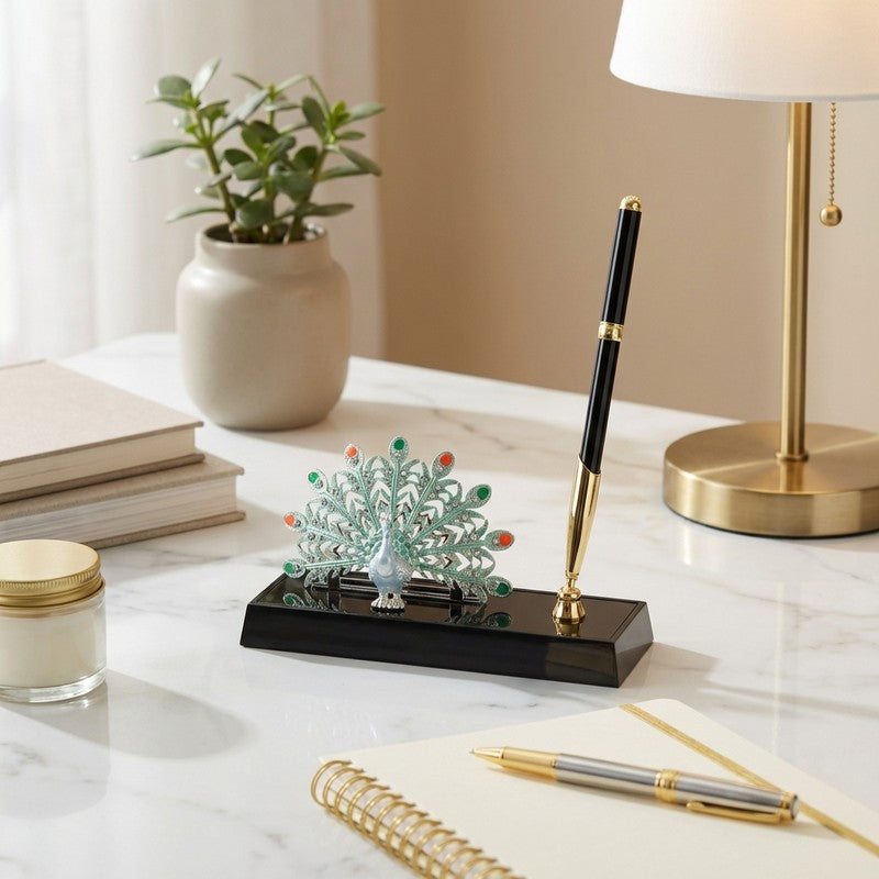 Dark Gleam Silver Plated Mild Steel Pen Stand