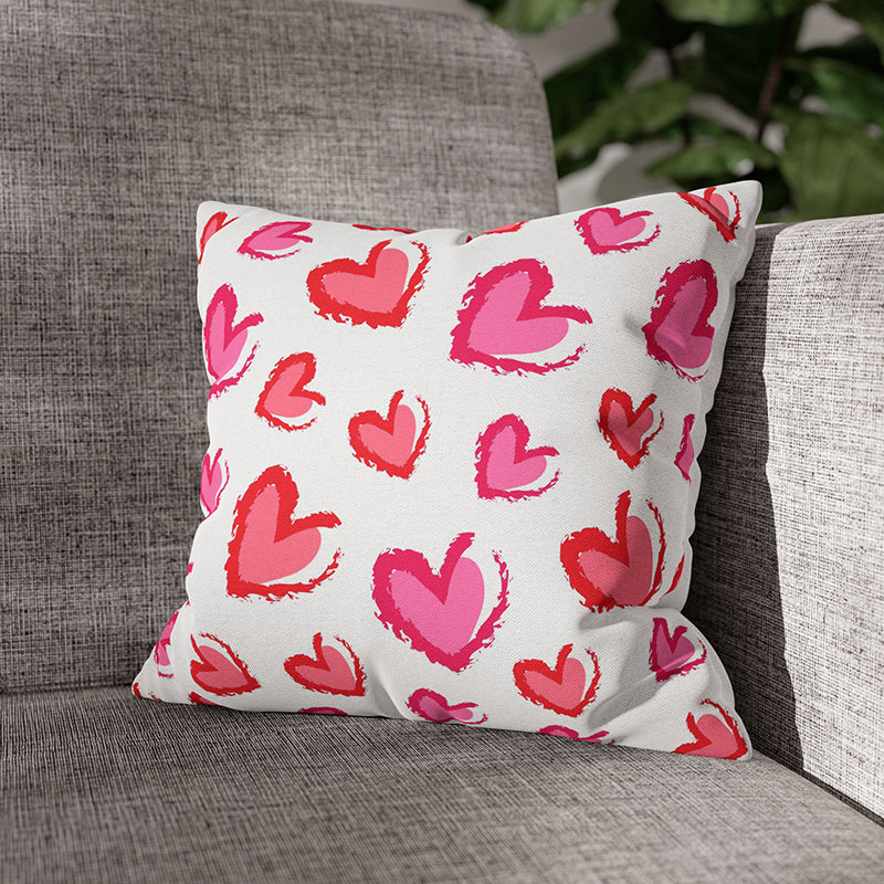 Ros Hearts Printed Velvet Cushion Cover