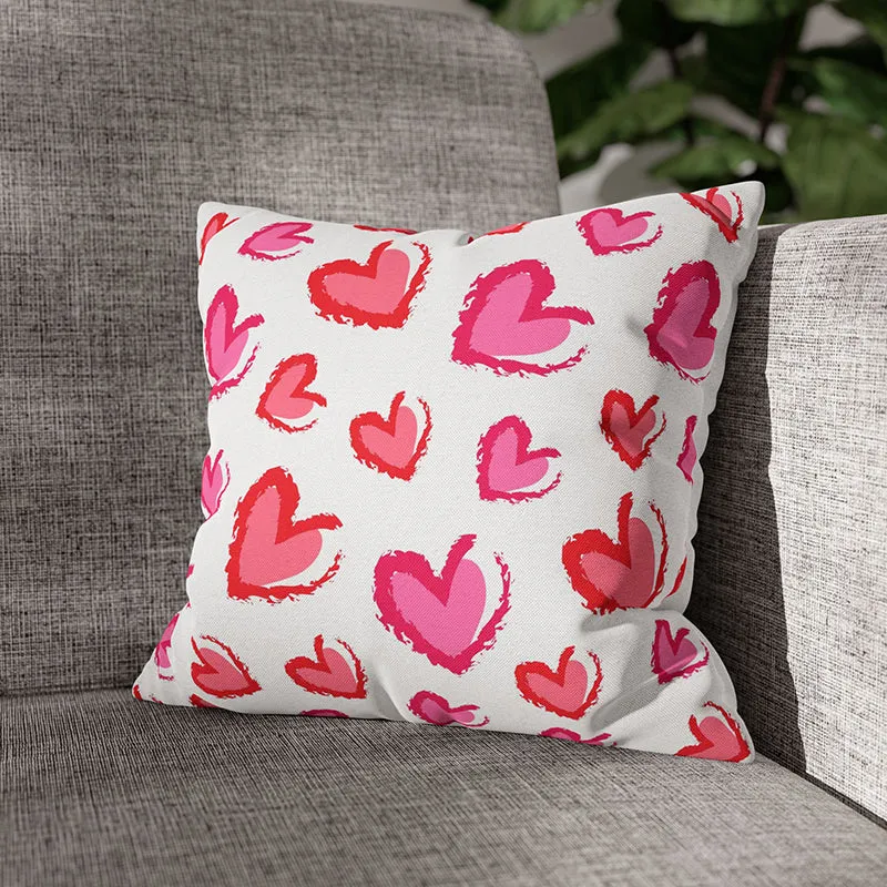 Ros Hearts Printed Velvet Cushion Cover media 1