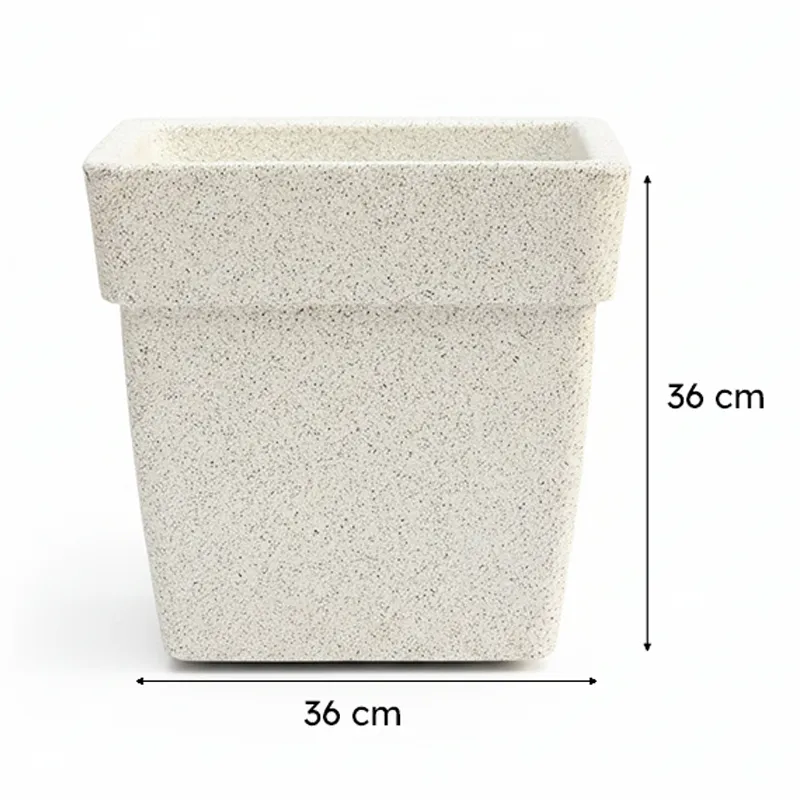 Ugaoo Barca Square Medium Planter - White media 7