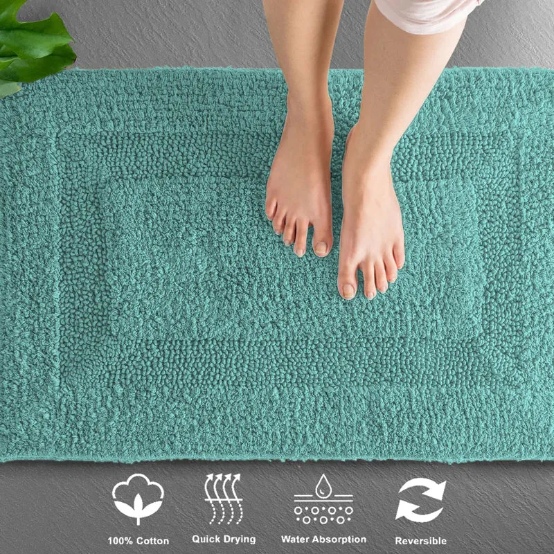 Paris Treads Microfiber Bath Mat - Turquoise media 4