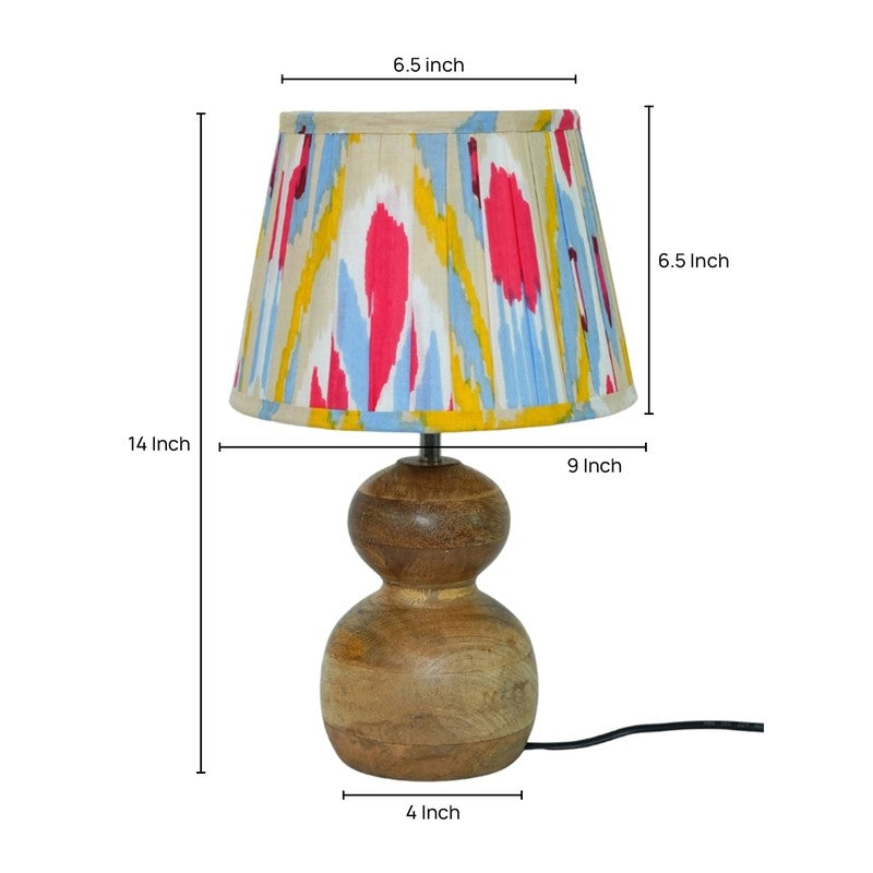 Solstice Ember Wooden Base Cotton Table Lamp - Multicolor media 6