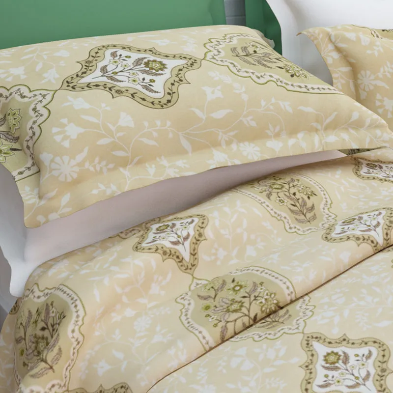Serene Sleep Cotton Bedsheet (Beige) - 144 TC media 8