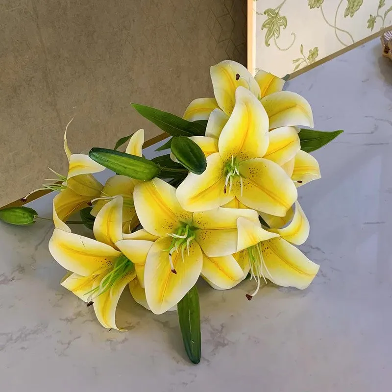 Lilium Amber Silk Floral Sticks - Yellow media 4