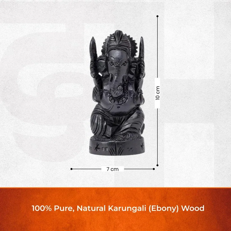 Sri Ganesh Divine Ebony Wood Idol media 6
