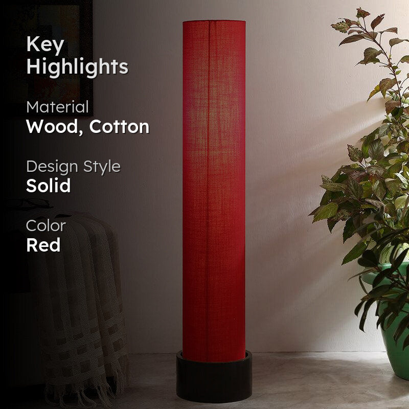 Neila Wooden Tower Floor Lamp - Red media 2