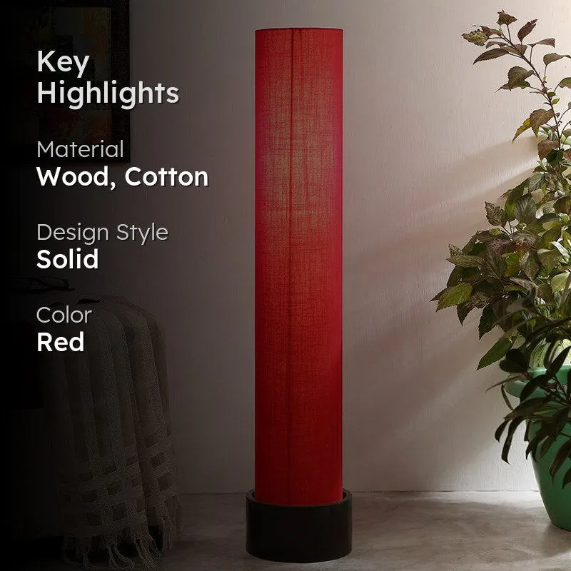 Neila Wooden Tower Floor Lamp - Red media 2