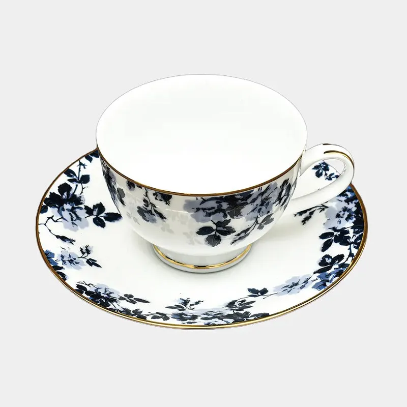 Zeneta Leaves 24k Gold Brushed Porcelain Cup & Saucer (280 mL) - Set of Six media 7