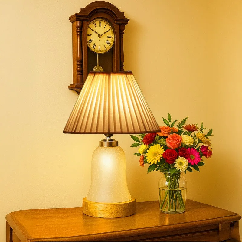 Zoravelle Pleatra Wooden Table Lamp - White media 1