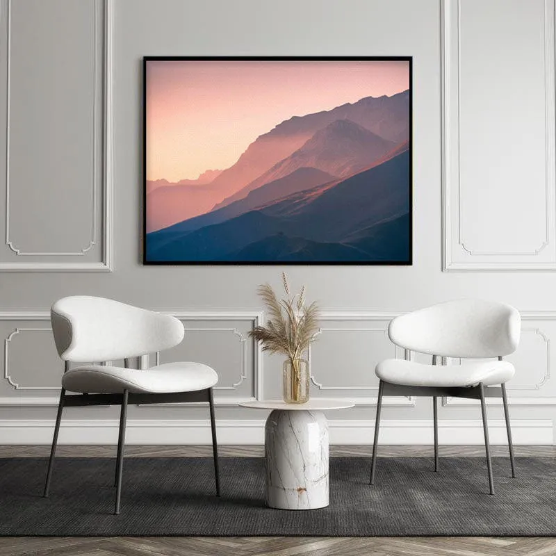 Mountain Sunset Canvas Wall Painting - Black Frame media 4