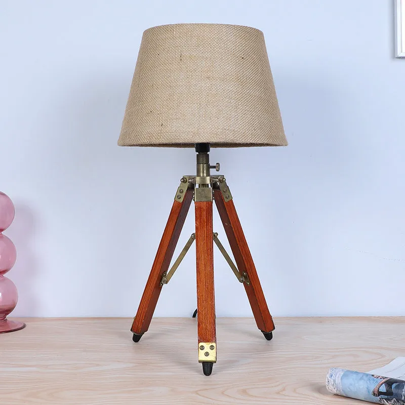 Tatami Fold Tripod Mango Wood Table Lamp - Brown media 3