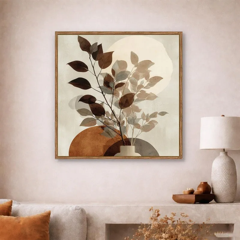 Leaf Reflection Canvas Wall Art With Frame media 4