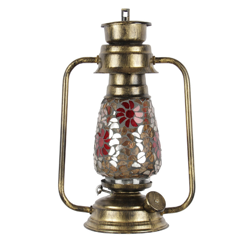 Phoolkari Mosaic Lantern Iron Wall Lamp - Gold media 5