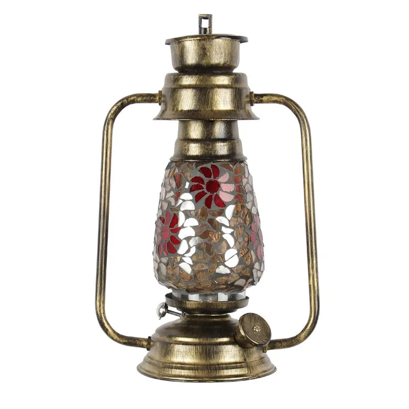 Phoolkari Mosaic Lantern Iron Wall Lamp - Gold media 5