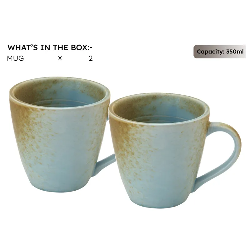 Tivraa Ceramic Coffee Mug (350 mL Each) - Set of Two media 3