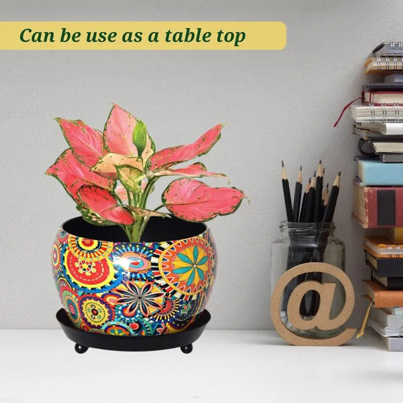 Druva Ethnic Planter With Plate - Set Of Two media 4