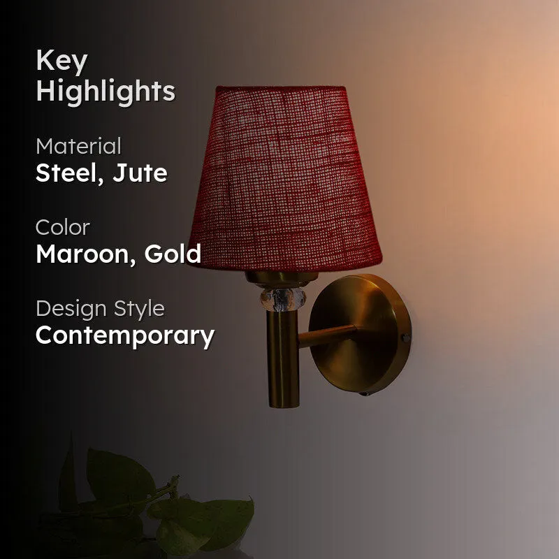 Aquilla Jute Wall Lamp - Maroon media 2