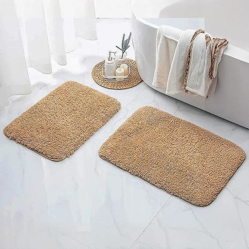 Nautica Cashmere Step Solid Anti-Skid Bath Mat (Tan) - Set Of Two media 1