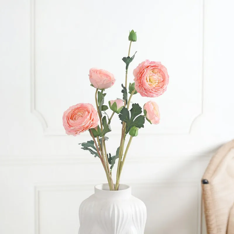 Florya Rose Fabric Artificial Flower - Peach media 4